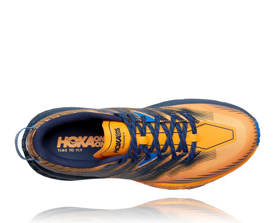 Tenis Trail Hoka One One Masculino Laranja/Pretas - Speedgoat 4 - 419-AQOCEL